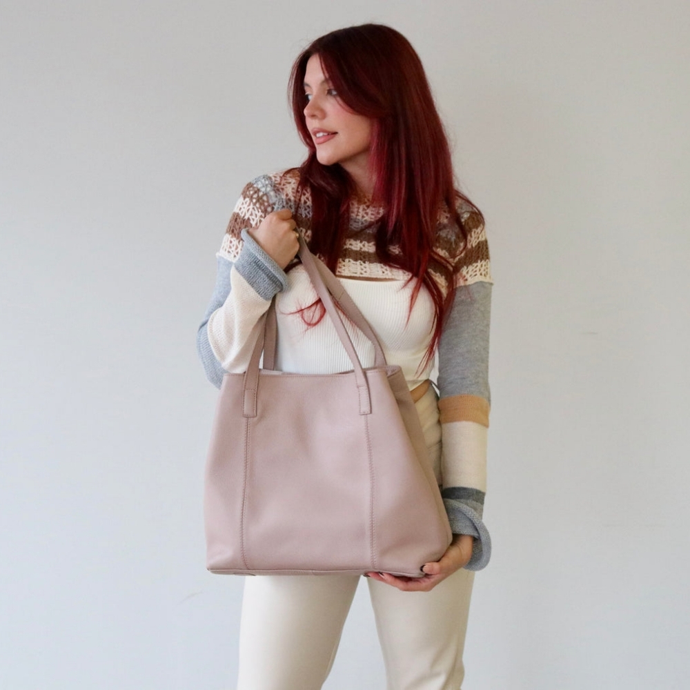Call It Spring. Faux Leather Tote. Dusty Rose Pink.